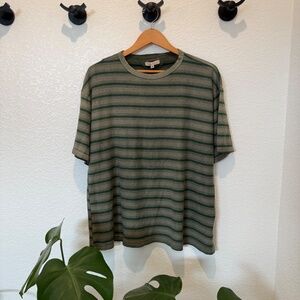 Dr. Collectors NWOT Teddy Forever Stripe Tee, size M, Sun-Faded Olive Army